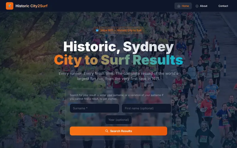 Historic City to Surf results — every runner, every finish time since 1971