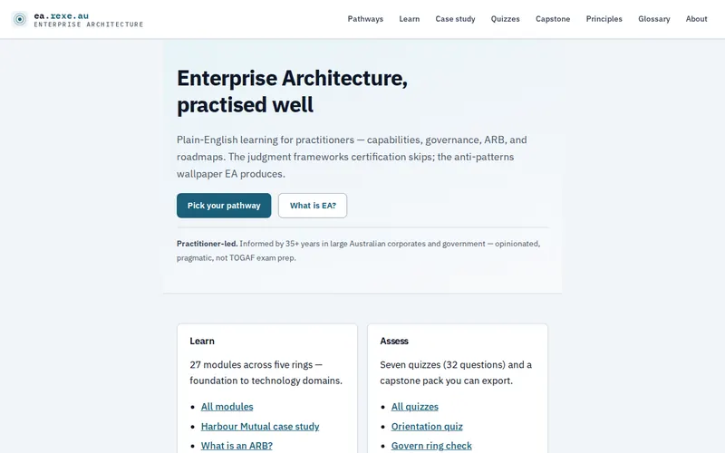 ea.rexe.au — Enterprise Architecture, practised well