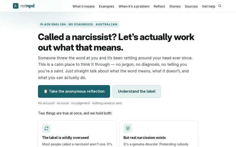 notNPD — called a narcissist? Let's actually work out what that means