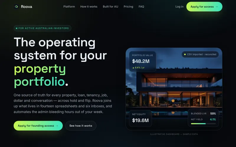 Roova — the operating system for your property portfolio, for active Australian investors